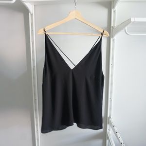 H&M Black low v neck blouse tank top